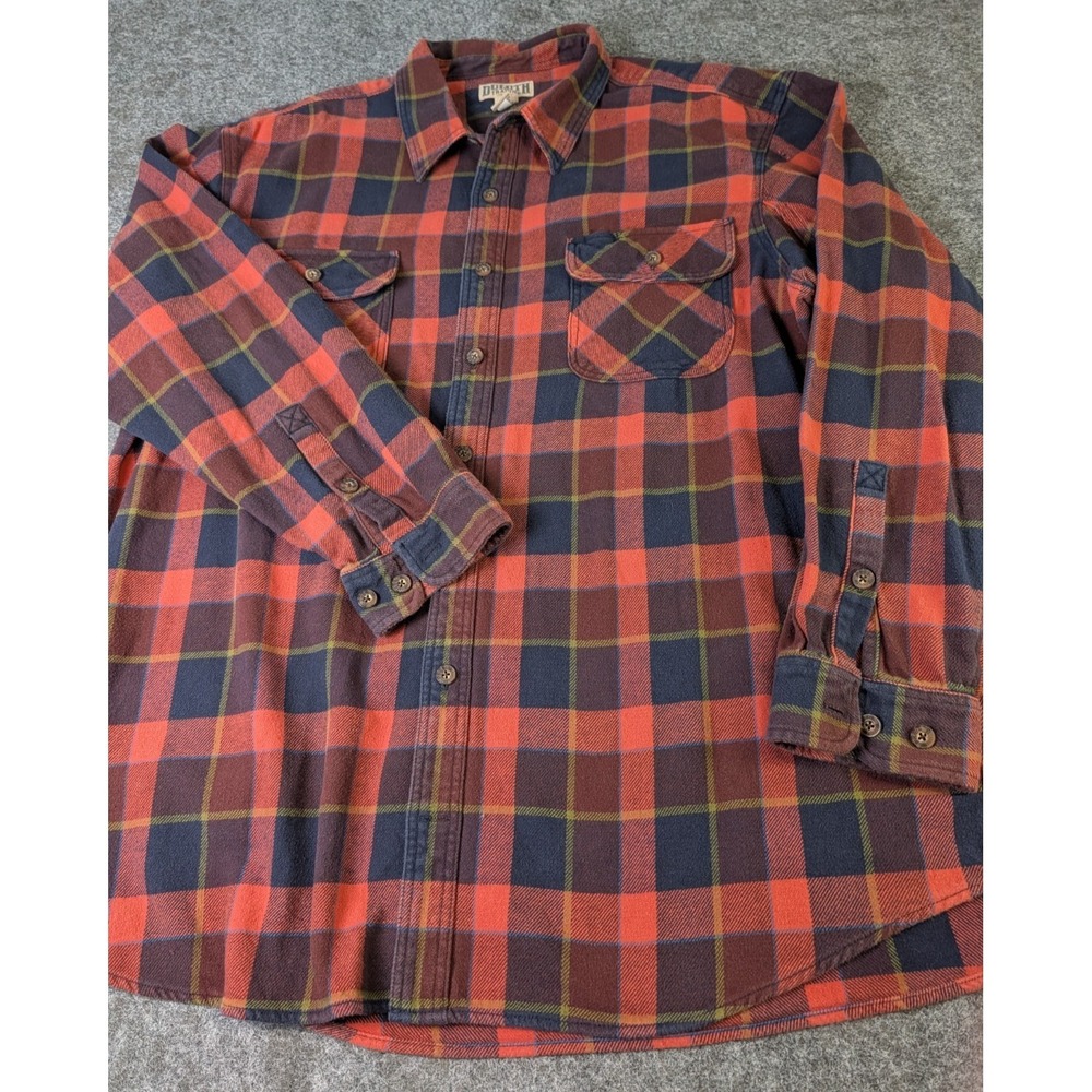 Duluth Trading Heavy Flannel Shirt Mens 3XL Two Pocket Cotton See Notes